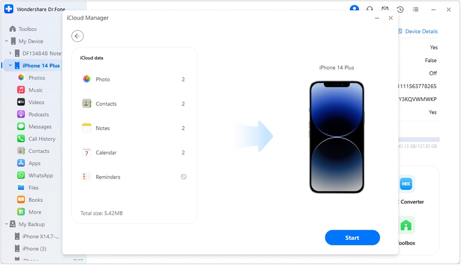 Select your data type and click start.