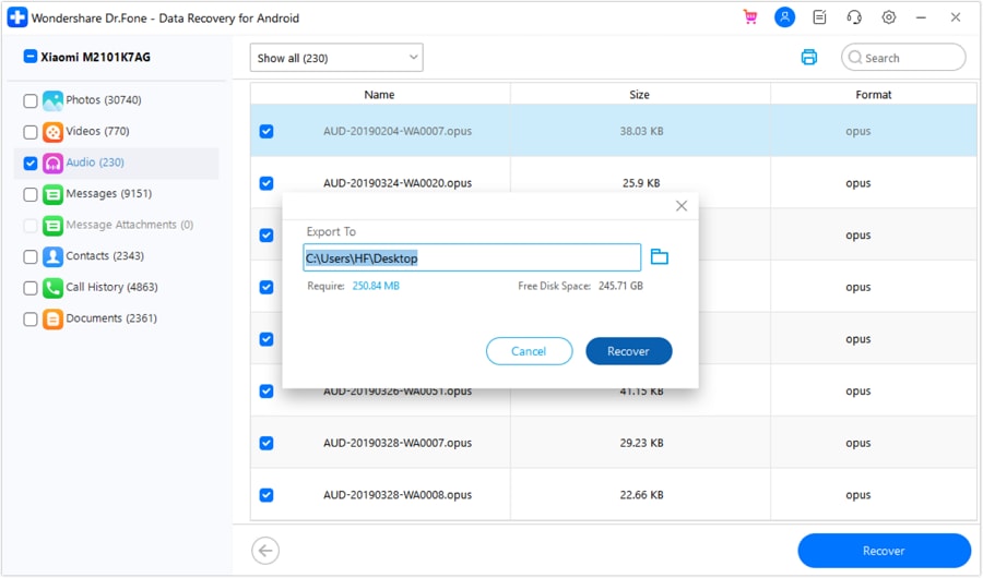 save recovered files on your pc