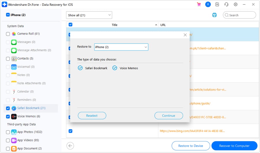 recover the whatsapp data