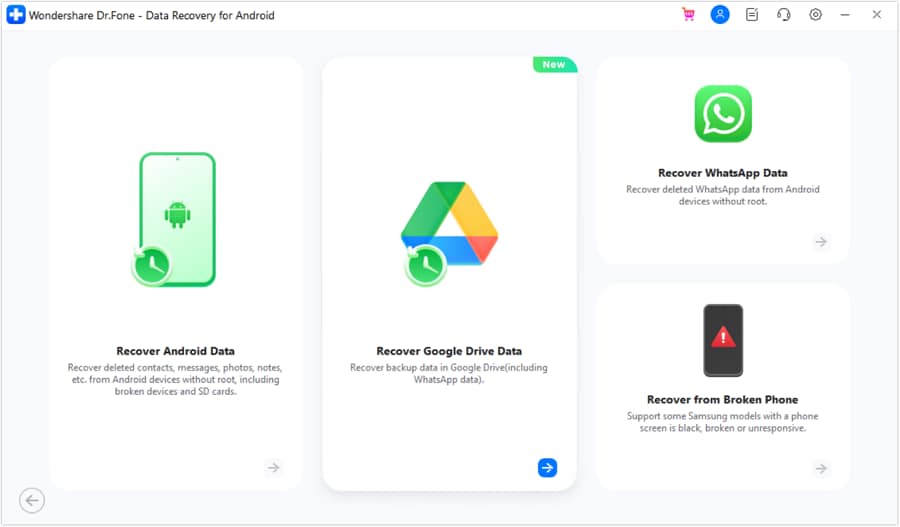 start google drive data recovery