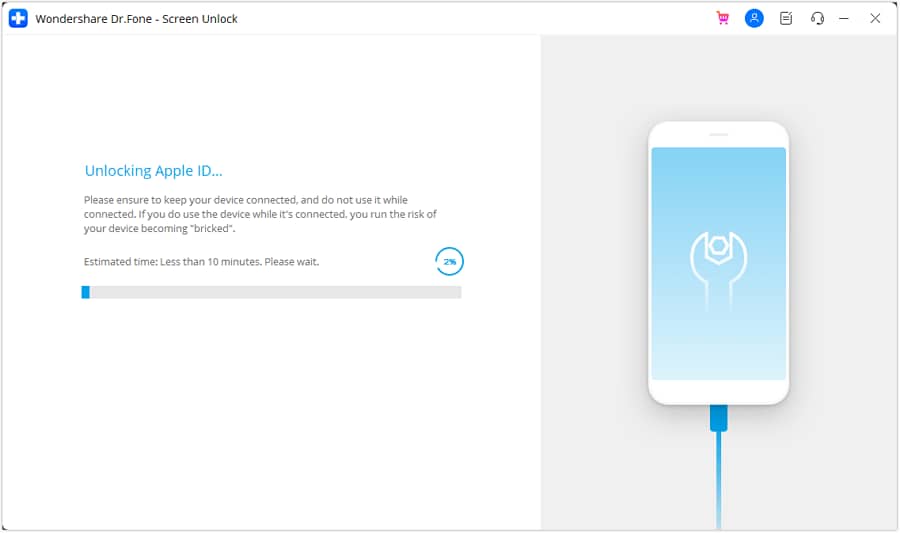 view unlocking apple id progress