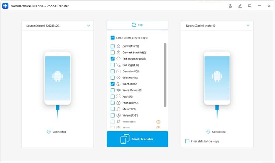 data transfer with wondershare dr.fone