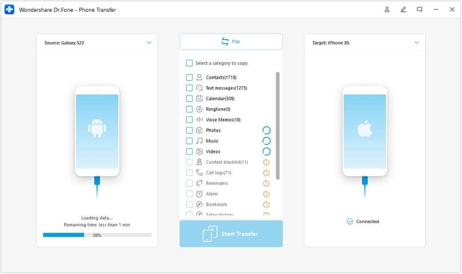 Select Source and Destination Devices