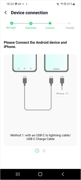 transfer via usb cable