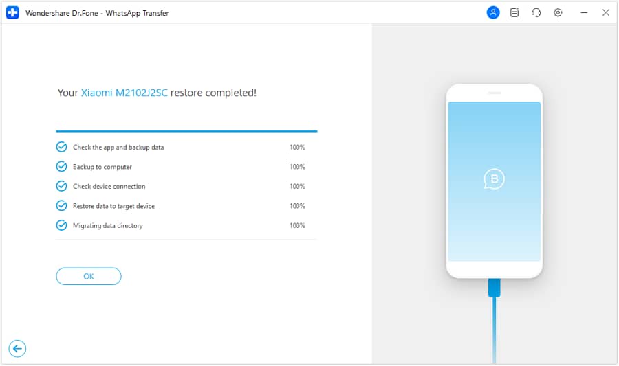 transfer android to android whatsapp business end