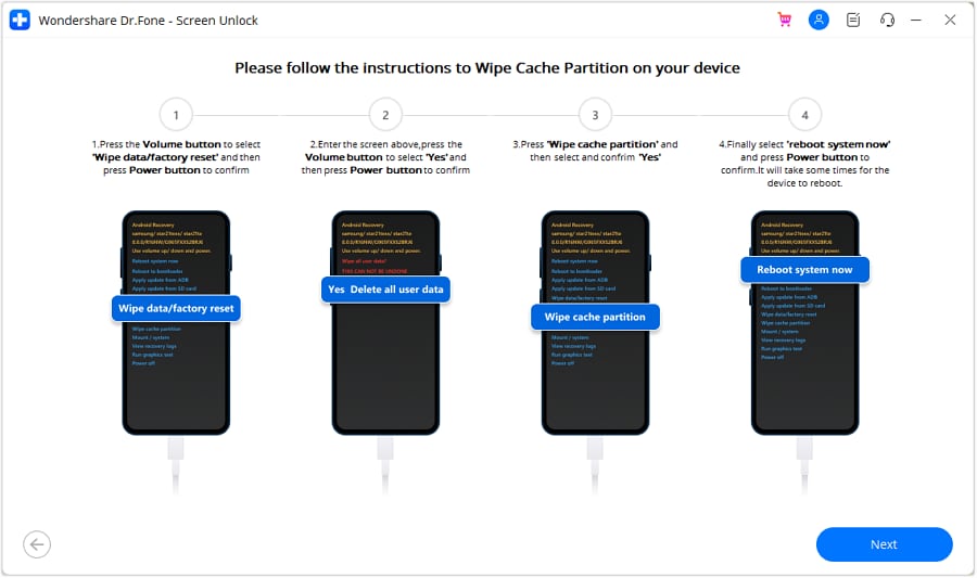 instructions to wipe cache partition