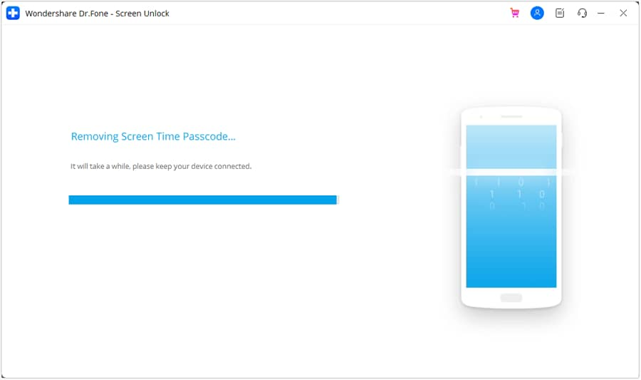 dr.fone waiting remove screen time passcode
