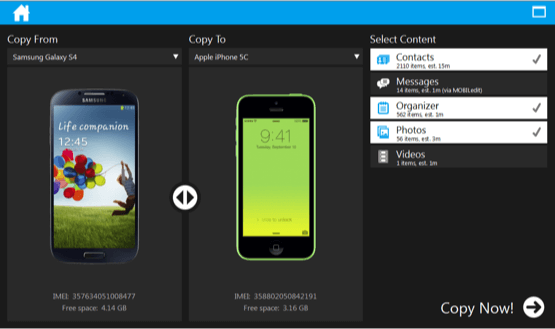 phone to phone transfer software - mobiledit