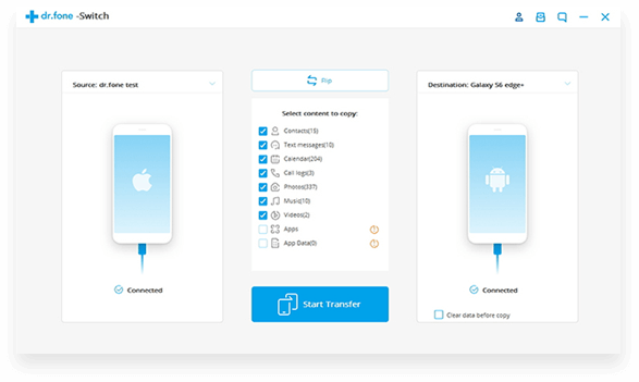 phone to phone transfer software - Dr.Fone