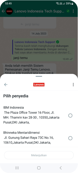 using whatsapp for marketing lenovo