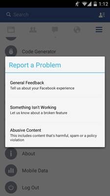 report facebook troubleshooting