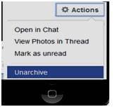 unarchive delete facebook message