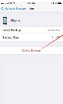 Need to delete iCloud Backup