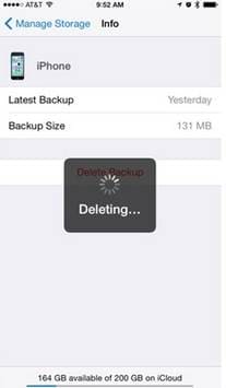 Need to delete iCloud Backup