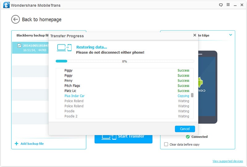 transfer BlackBerry contacts to Samsung