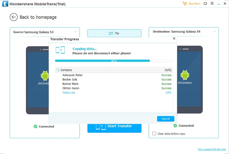 transfer contacts from Galaxy S3 to S4