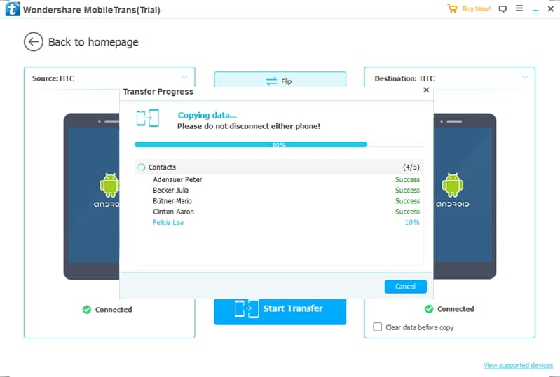 transfer data from HTC to HTC