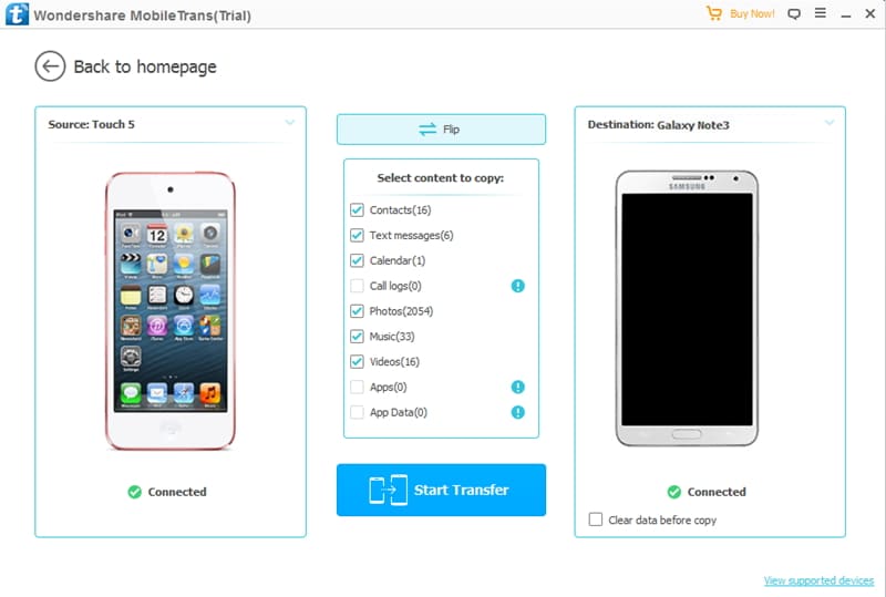 connect devices to transfer music from iPod to Android