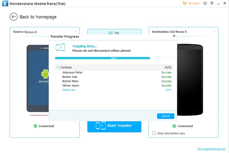 transfer from Nexus 4 to Nexus 5