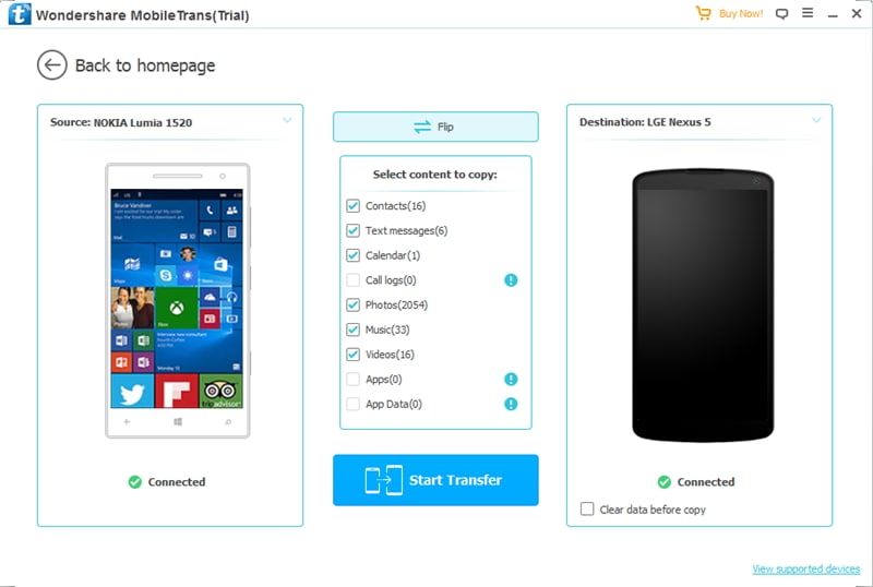 how to transfer data from Nokia Windows to LG