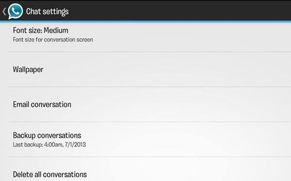 whatsapp settings for customization