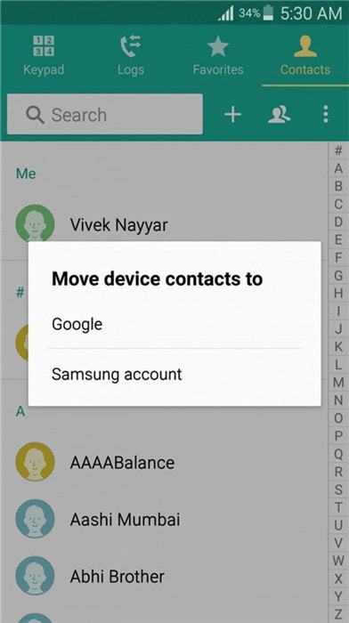 backup android contacts