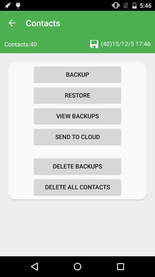 backup android contacts