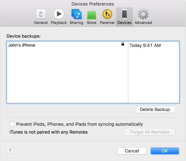 encrypt iTunes backup finished