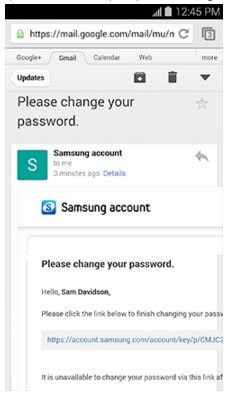 samsung account password reset