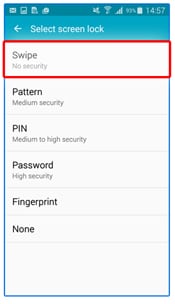 Samsung lock screen-swipe