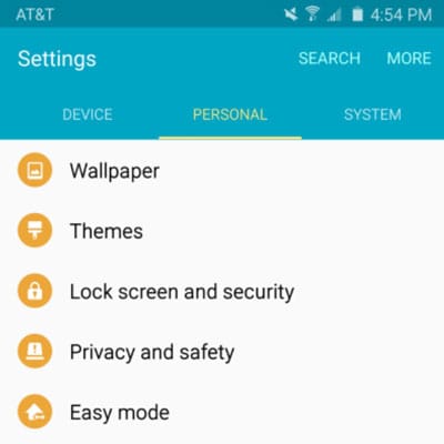 Samsung fingerprint lock-Choose Personal