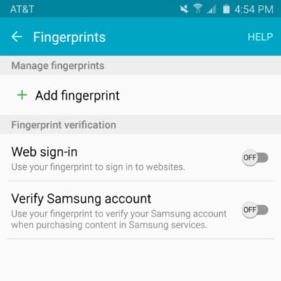 Manage fingerprints