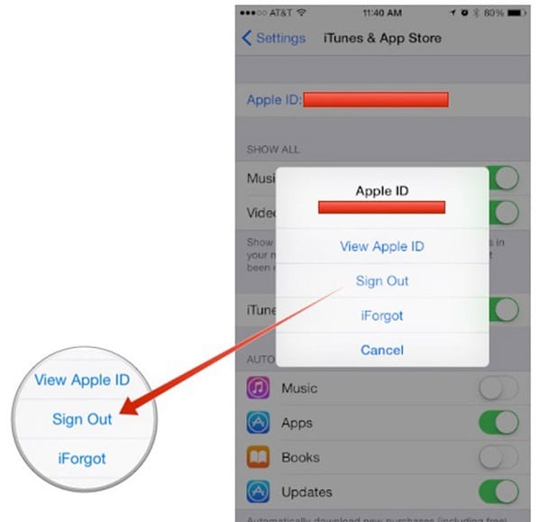 steps to change iTunes account on iPhone or iPad