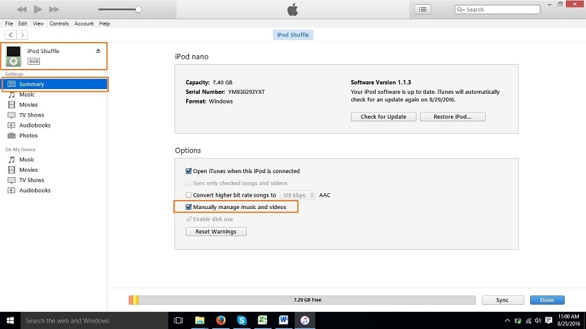 Transfer photos from computer to ipod touch-Manually manage music and videos