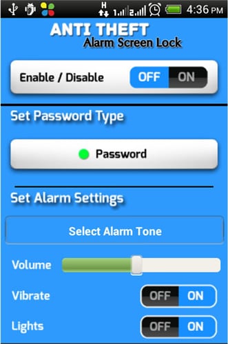 Alarm Anti Theft Screen Lock