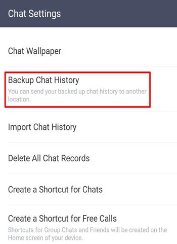 back-up line chat handmatig