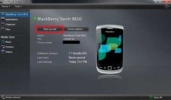 step 3 to transfer data from BlackBerry