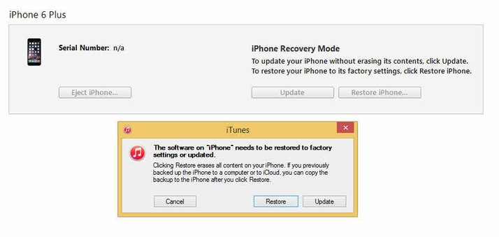 Restore iPhone in Recovery Mode