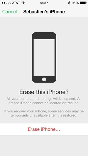 confirm erase iphone