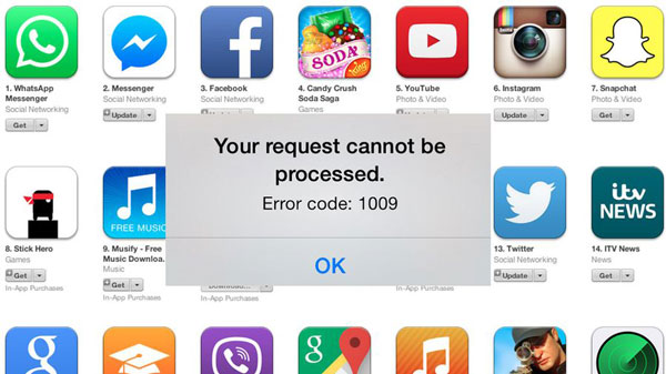 fix error 1009 iphone