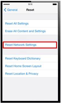 reset iphone Netwerk instellingen