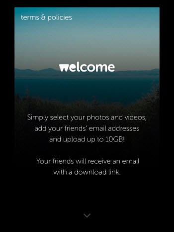 WeTransfer to send large size file from iphone