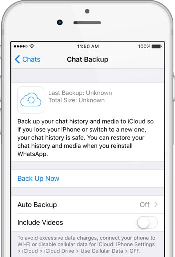 backup whatsapp iphone