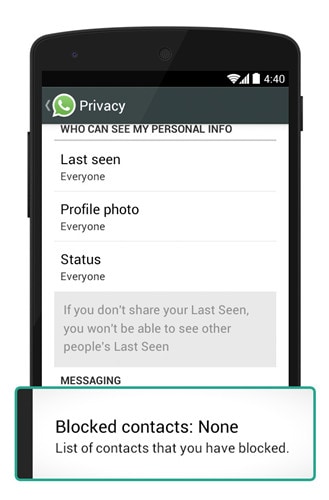 WhatsApp block