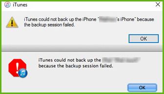 itunes backup failed