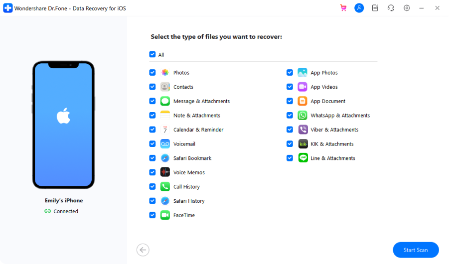 iPhone data recovery step 1