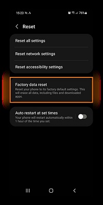 a hard reset to fix samsung update problems