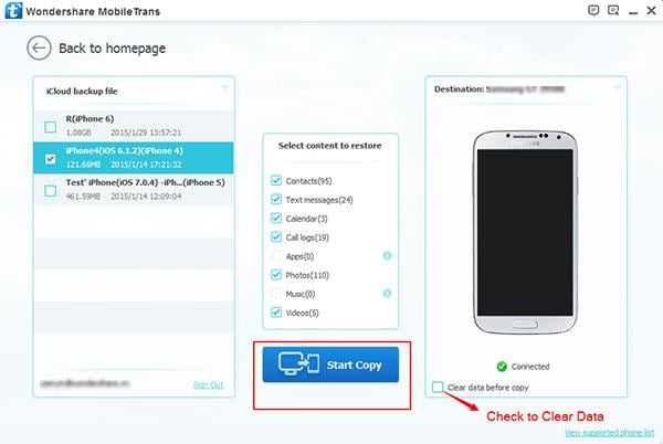 backup iCloud Contacts to Android