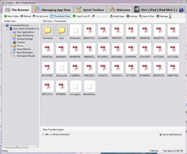 Transfer PDF from iPad to PC using iFunbox - Choose iBooks Category