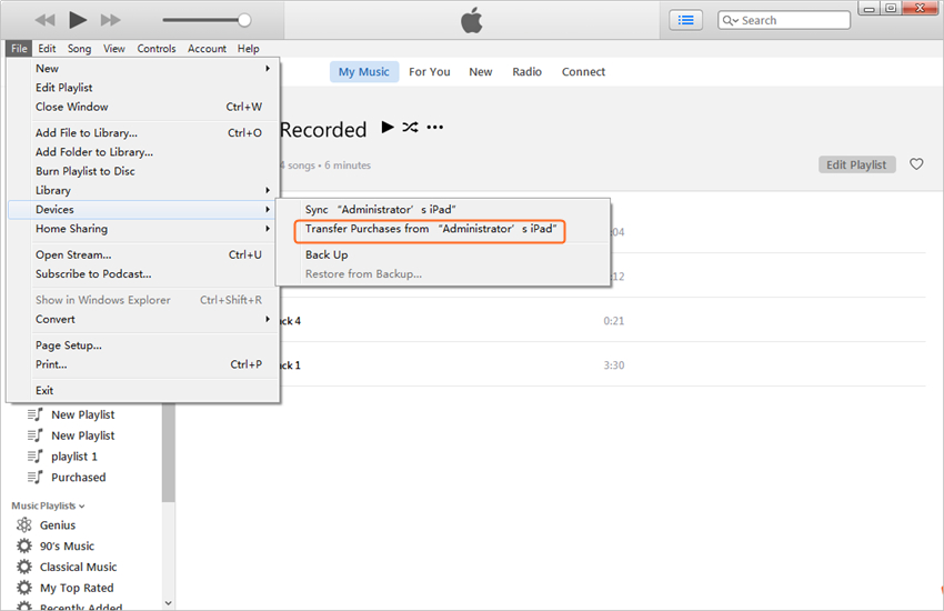 Transferring Purchased Items from iPad to iTunes Library - Copy iPad Purchased Items to iTunes Library